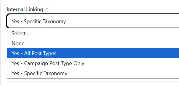 Auto Internal Linking placeholder preview